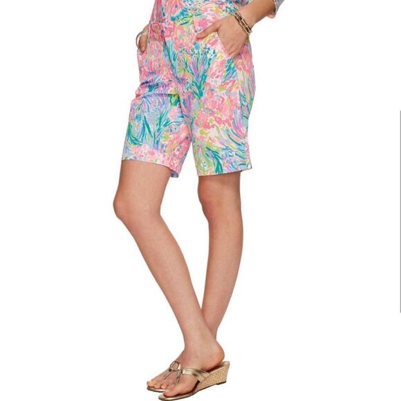 Lilly Pulitzer The Chipper Short Fan Sea Pants Pink NEW - Picture 14 of 14